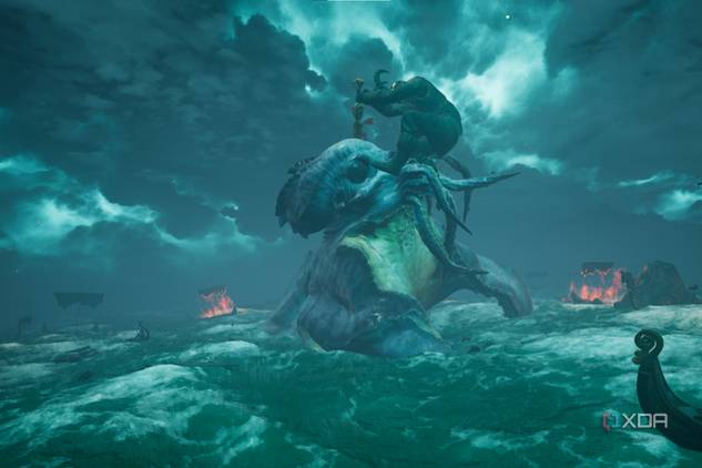 A screenshot of Asgard's Wrath running on Meta Quest 2