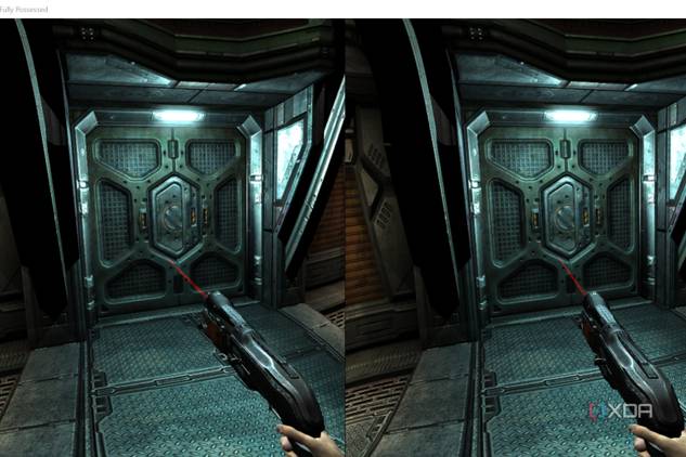 A screenshot of modded Doom 3 running on the Meta Quest 2