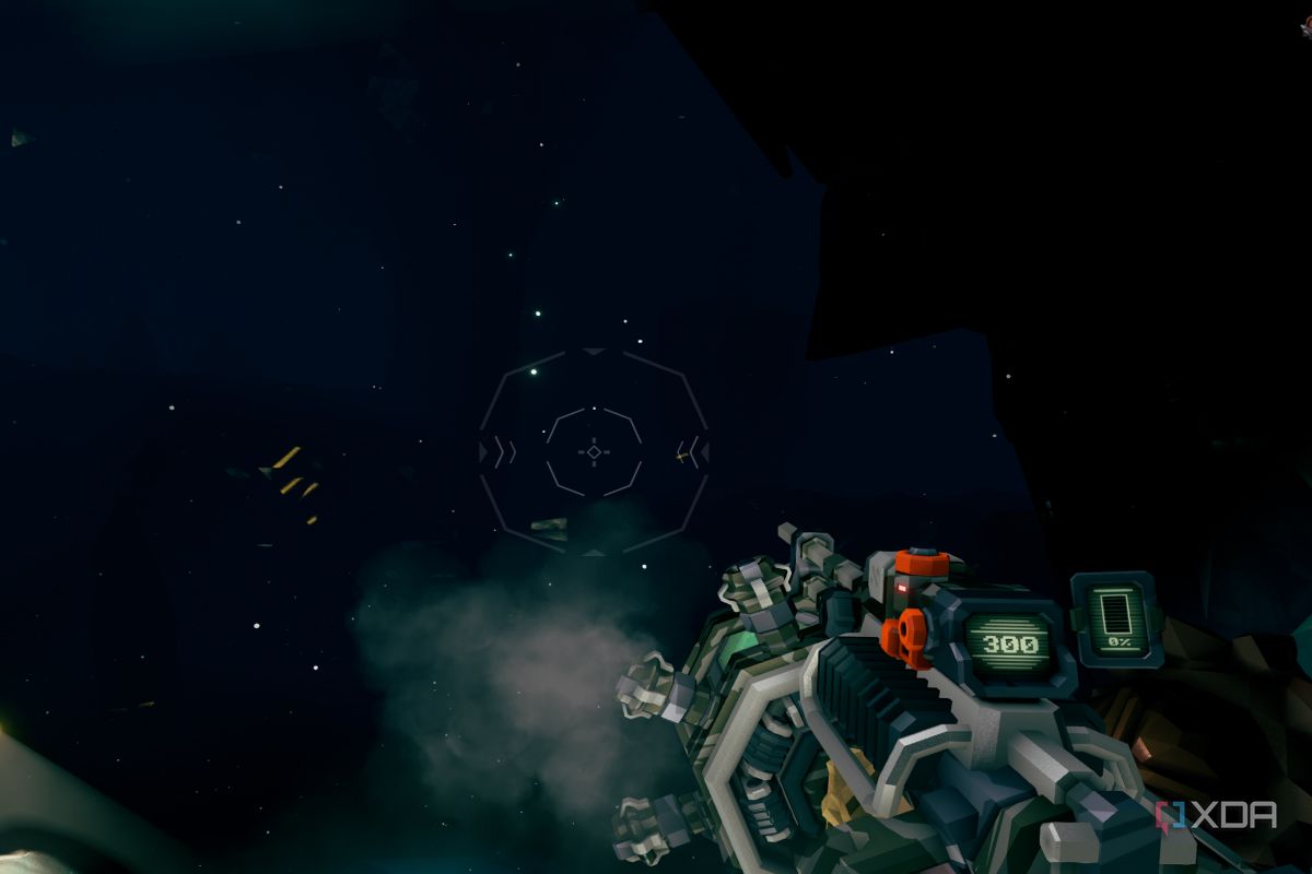 A screenshot of Deep Rock Galactic running on the Meta Quest 2