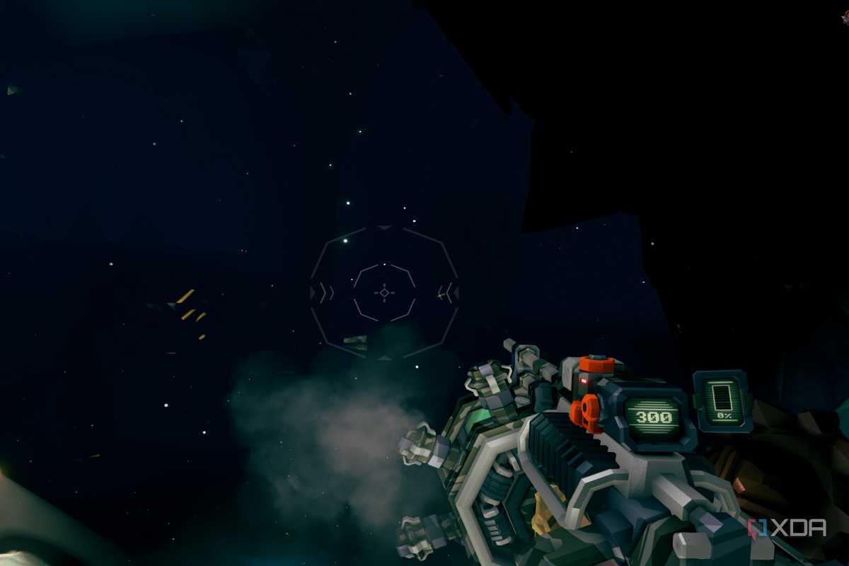 A screenshot of Deep Rock Galactic running on the Meta Quest 2