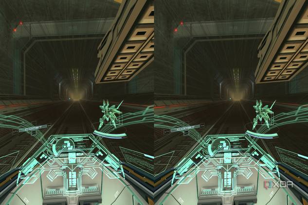 A screenshot of Zone of the Enders: The 2nd Runner with VR mode enabled