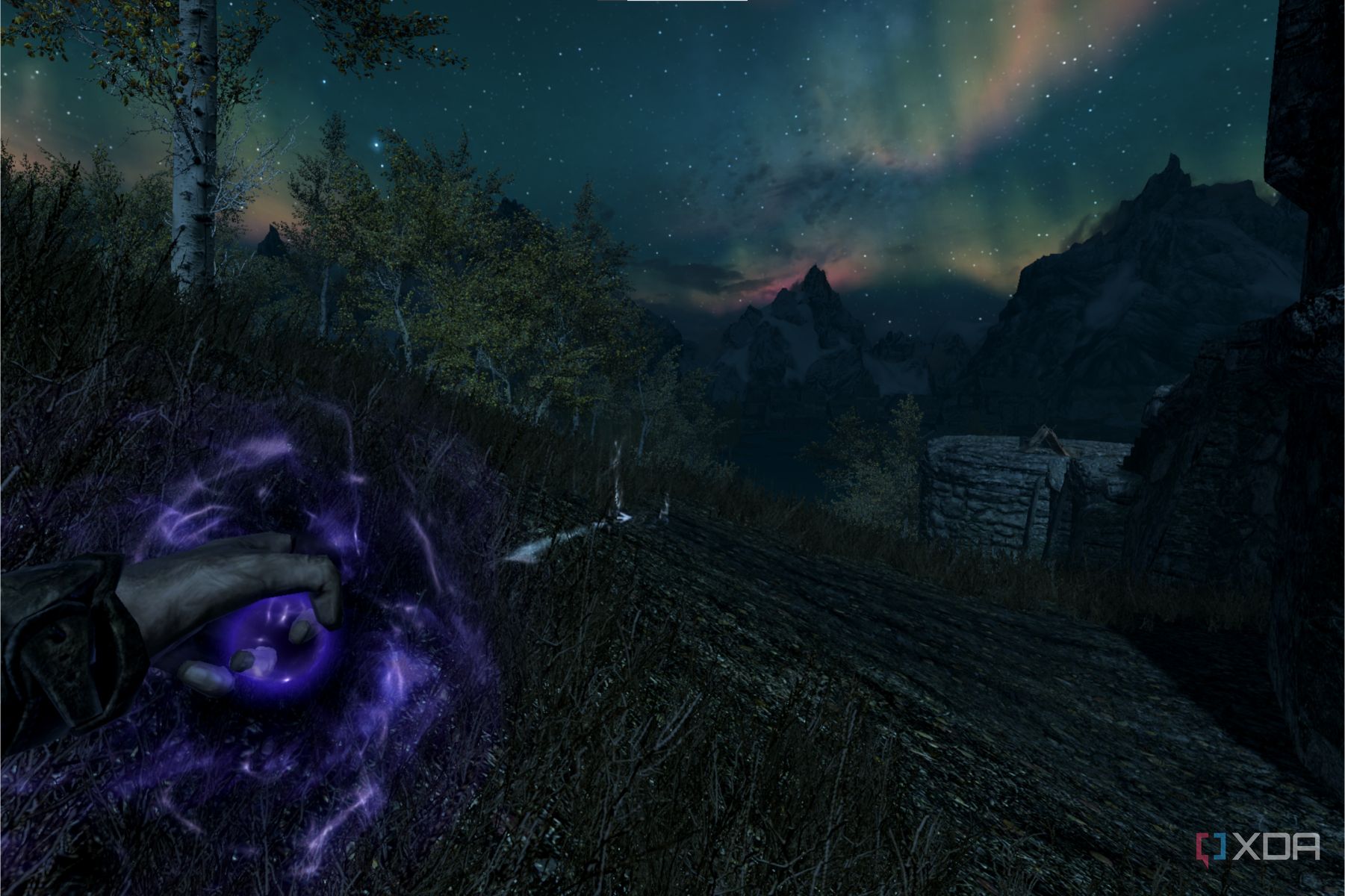 A screenshot of modded Skyrim running on the Meta Quest 2