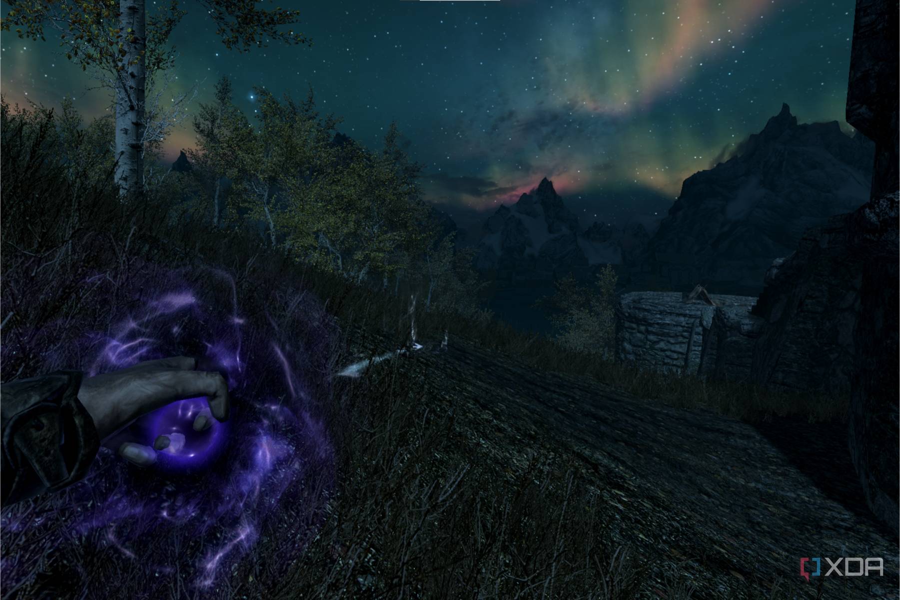 A screenshot of modded Skyrim running on the Meta Quest 2