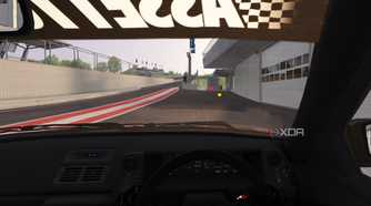 A screenshot of modded Assetto Corsa running on the Meta Quest 2