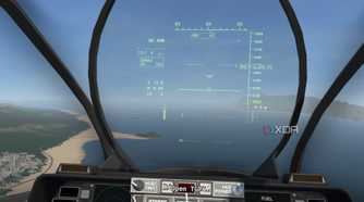 A screenshot of VTOL VR running on the Meta Quest 2