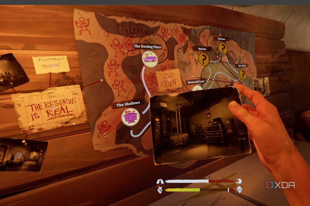 An in-game screenshot of The Walking Dead: Saints & Sinners running on the Meta Quest 2