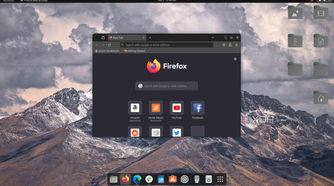A screenshot of the Firefox new tab page open on Ubuntu