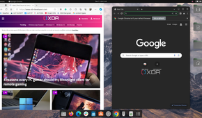 A screenshot of Microsoft Edge running along Google Chrome in Ubuntu