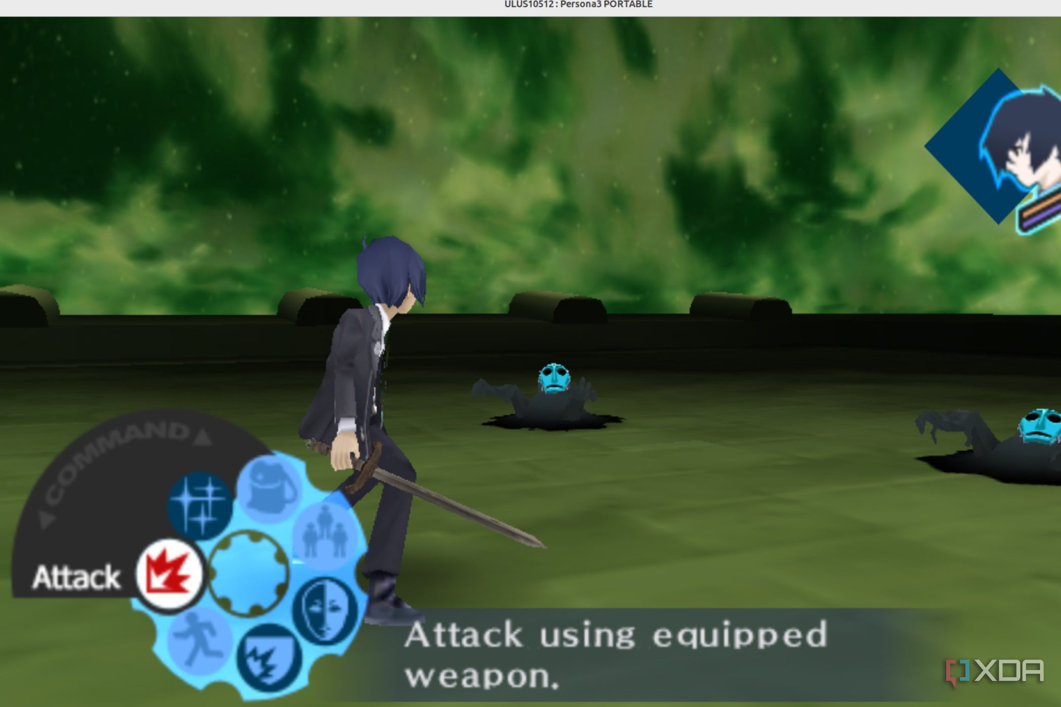 A screenshot of Persona 3: Portable running via PPSSPP on the Raspberry Pi 5
