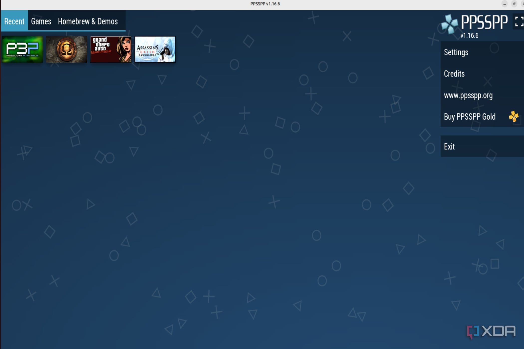 A screenshot of PPSSPP running on the Raspberry Pi 5