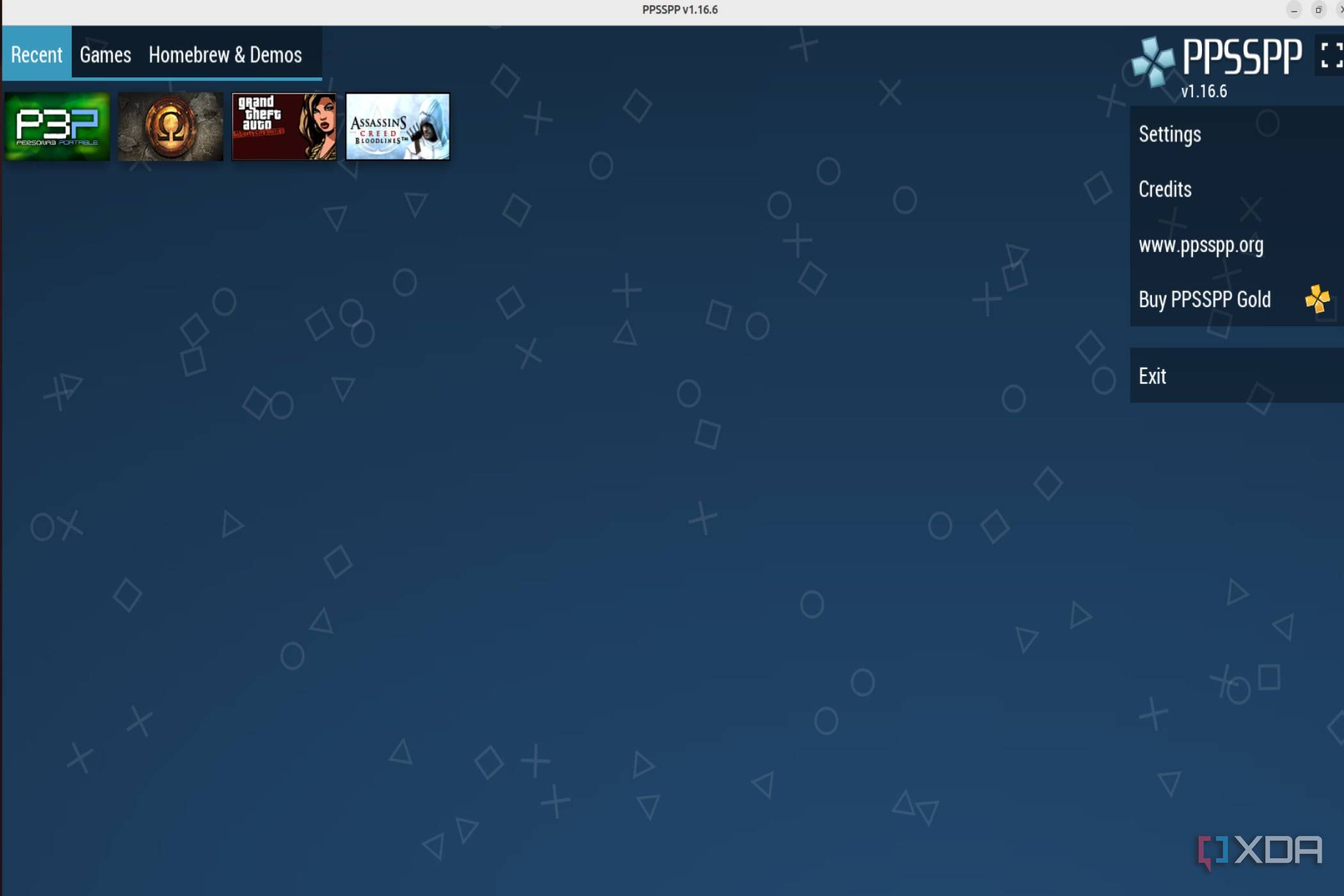 A screenshot of PPSSPP running on the Raspberry Pi 5