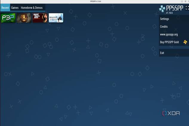 A screenshot of PPSSPP running on the Raspberry Pi 5