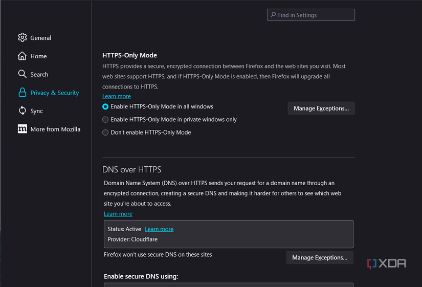 A screenshot showing HTTPS Everywhere in Firefox
