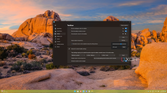 Screenshot of a Windows 11 desktop with a customized taskbar with rounded corners and the Start11 settings window open with transparency settings set to 63%