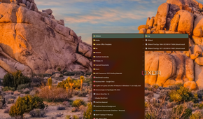 Screenshot of a folder menu pinned to the Windows 11 taskbar
