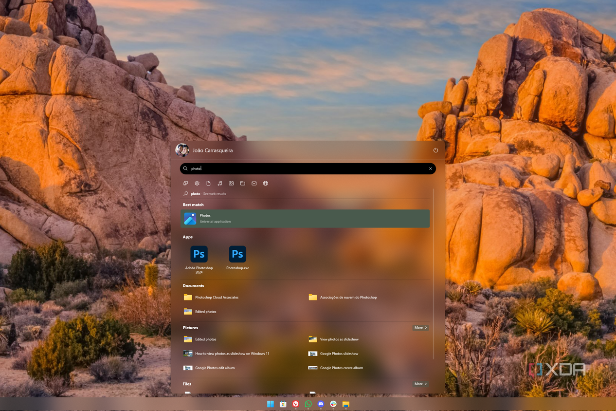 Screenshot of search results in Start11 v2