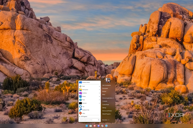 Screenshot of the Start11 Start menu in Windows 7 style