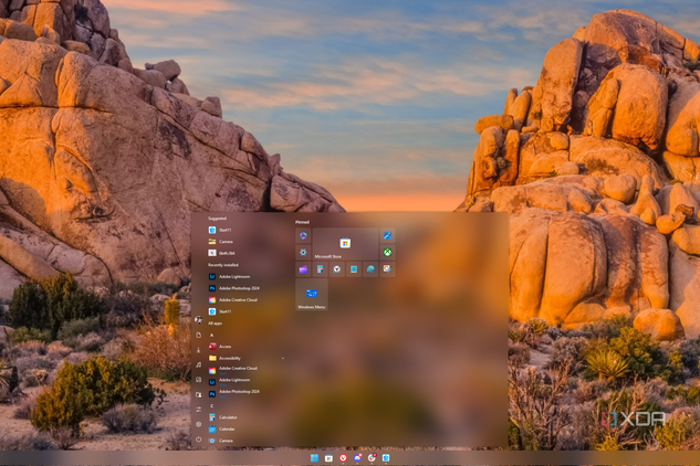 Screenshot of the Start11 Start menu in Windows 10 style