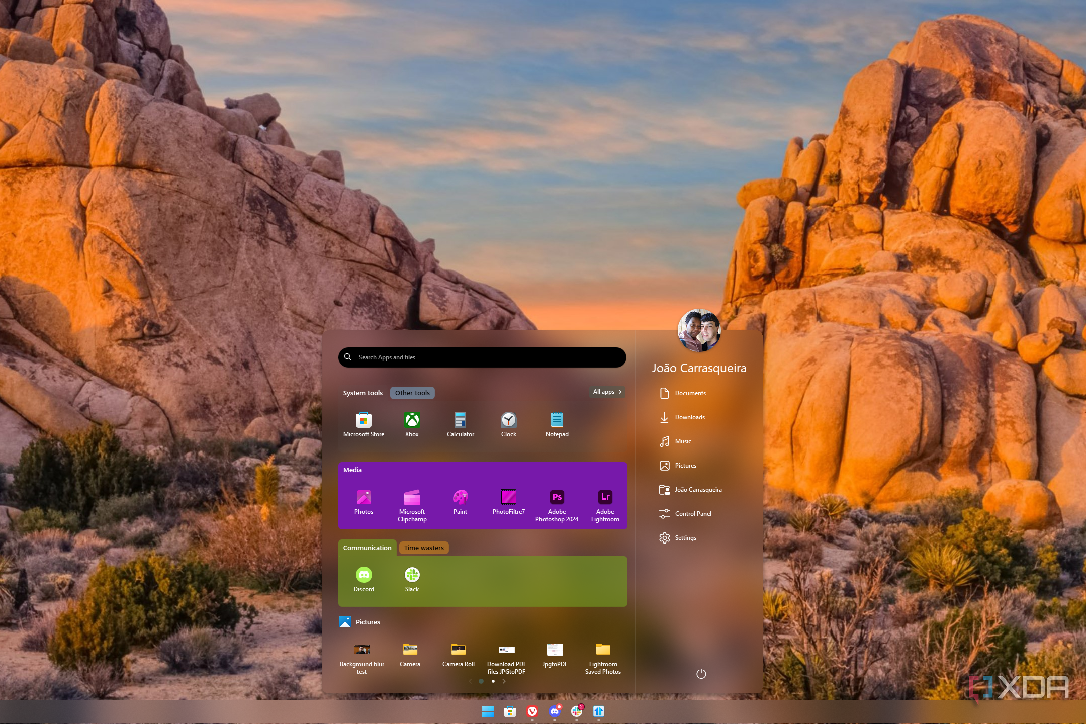 Screenshot of the Start11 Start menu in the Windows Pro style