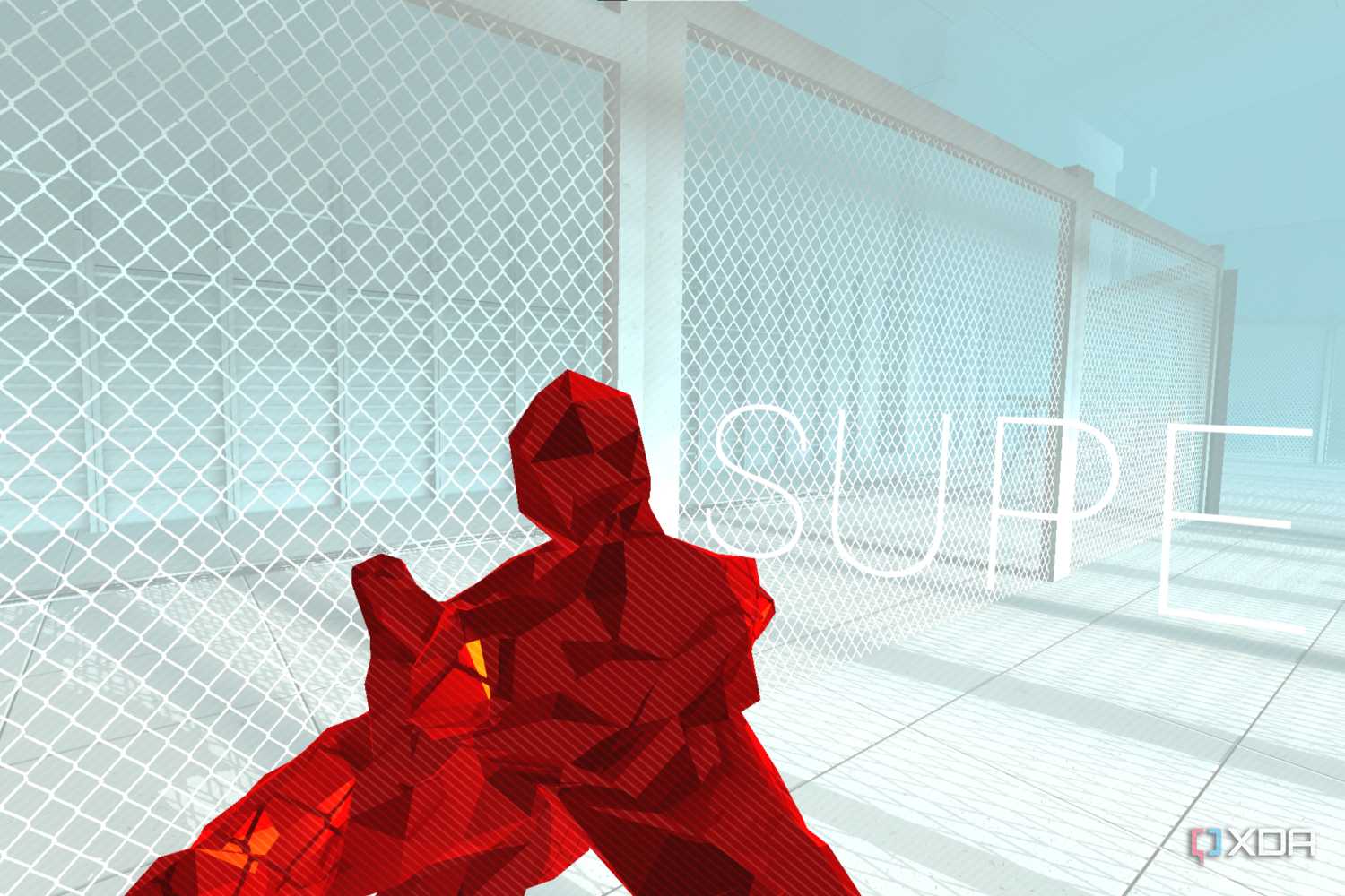 A screenshot of SUPERHOT running on the Meta Quest 2