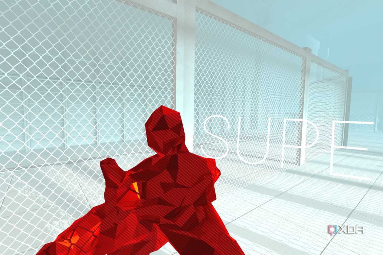A screenshot of SUPERHOT running on the Meta Quest 2