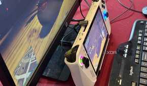The ROG Ally connected to a monitor with a UGreen docking station.