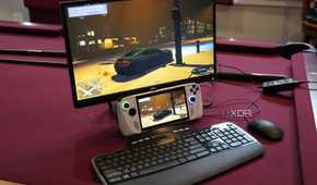 An ROG Ally connected to peripherals and a monitor with a UGreen USB-C dock.