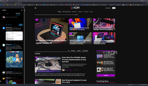 Screenshot of Vivaldi displaying the XDA homepage with an X feed displayed on the sidebar