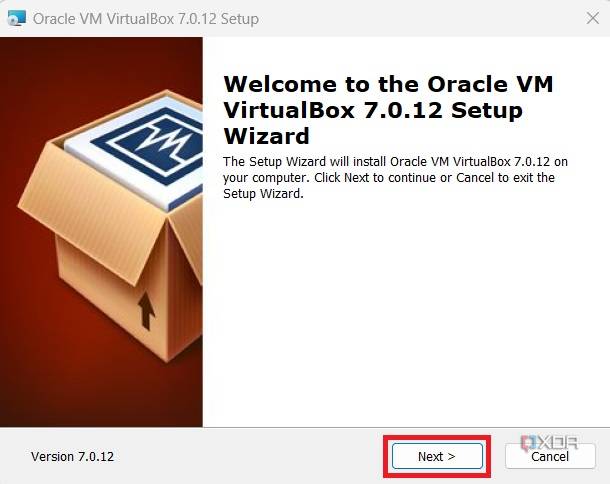 Begin installation of VirtualBox on Windows 11