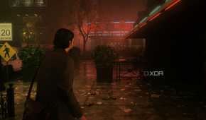 A screenshot showing volumetric fog in a scene captured in Alan Wake 2.