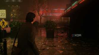 A screenshot showing volumetric fog in a scene captured in Alan Wake 2.