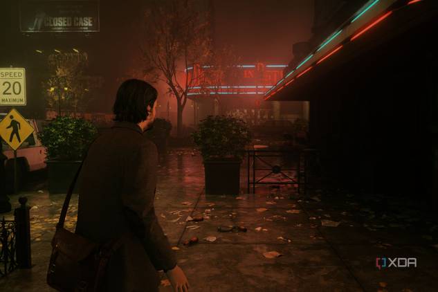A screenshot showing volumetric fog in a scene captured in Alan Wake 2.