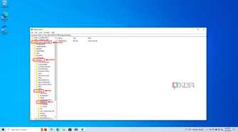 Screenshot of Registry Editor in Windows 10 showing the folder structure of the current location
