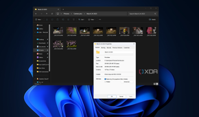 Screenshot of Windows 11's FIle Explorer with a properties dialog open over it