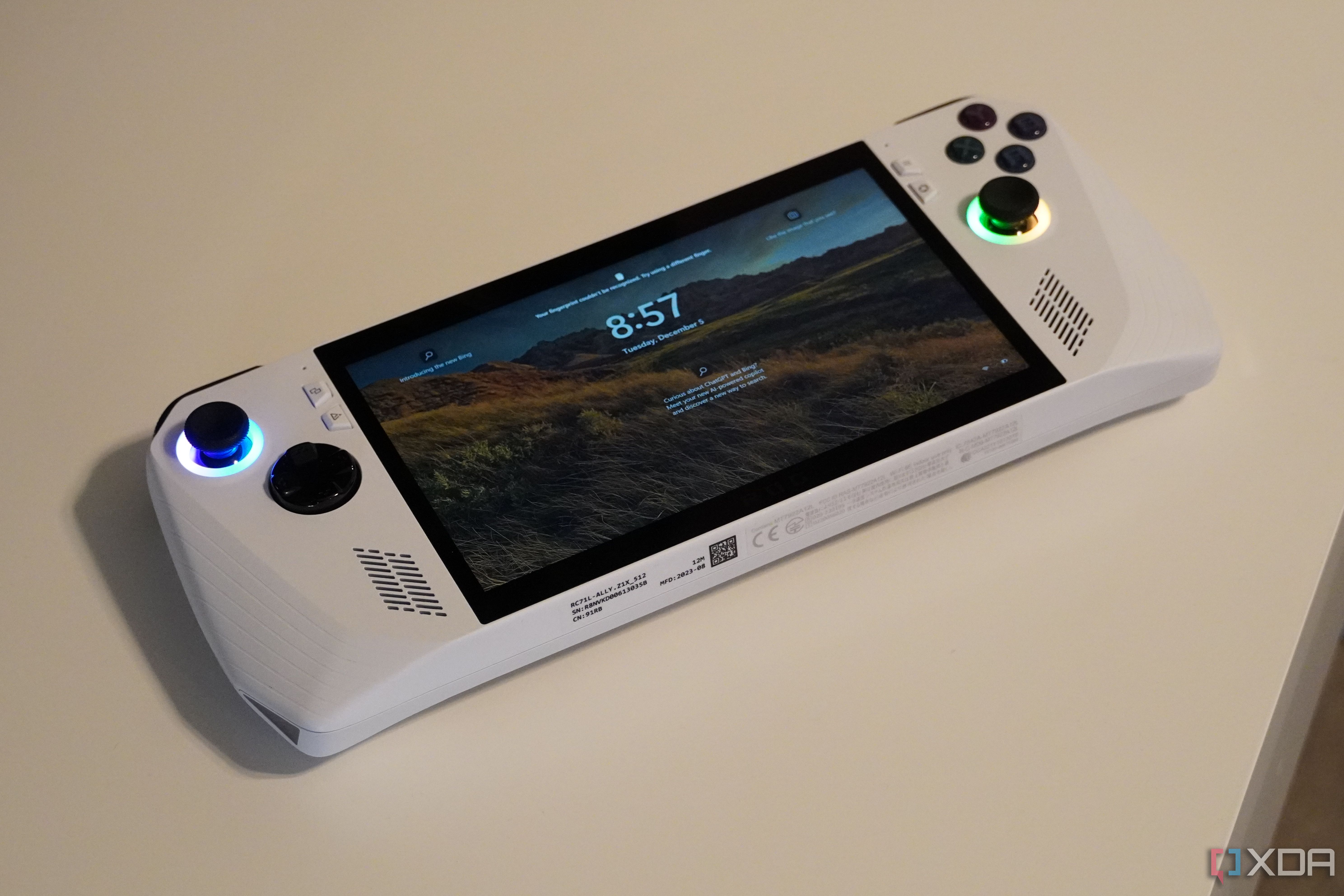 The Windows Lock Screen on the ROG Ally.