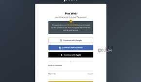 A screenshot showing a login screen on Plex web interface.
