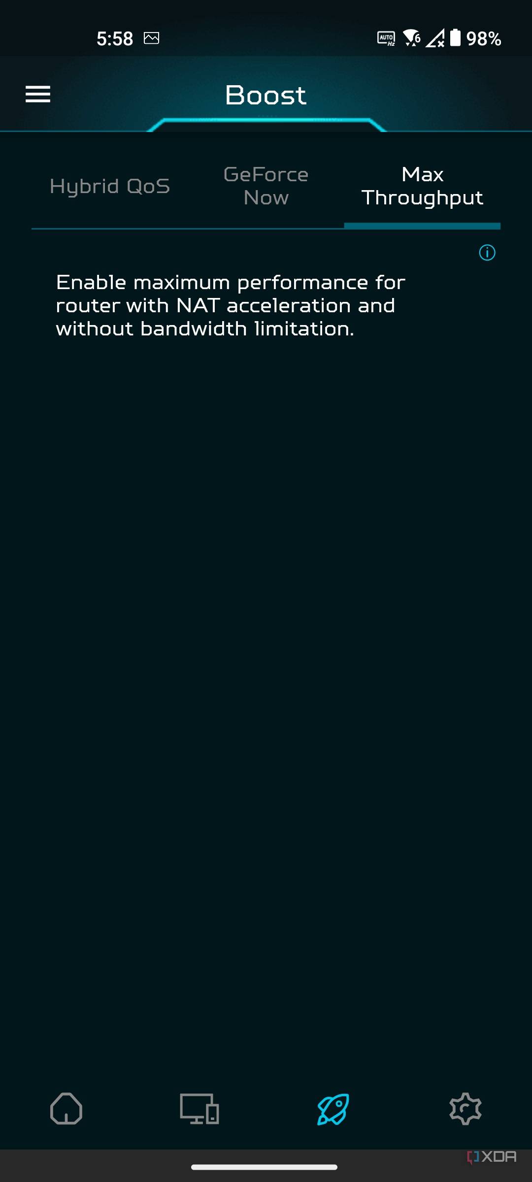 Acer Predator Connect W6 App QoS settings