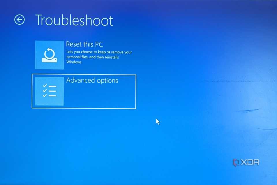 Image of Advanced startup advanced options