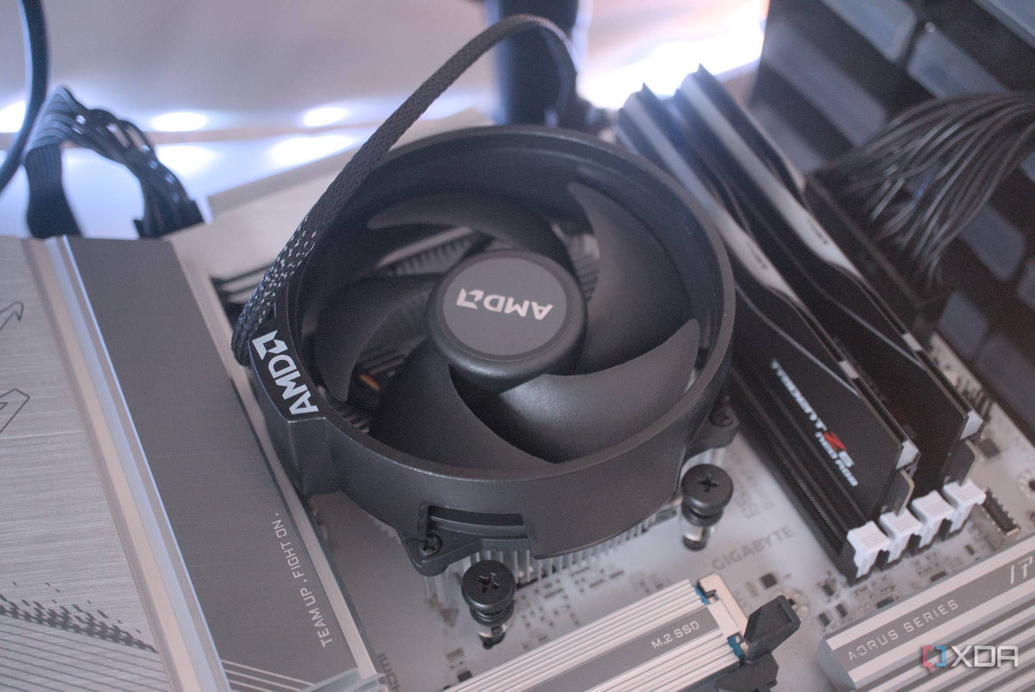 AMD Ryzen 5 8600G installed with its cooler