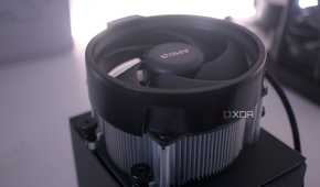 Angle view of the AMD Ryzen 7 8700G cooler installed