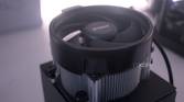 Angle view of the AMD Ryzen 7 8700G cooler installed