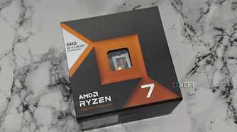 An image showing an empty retail box for the Ryzen 7 7800X3D CPU.