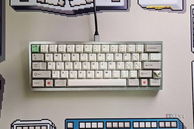 An image showing a mechanical keyboard kept on a deskmat.