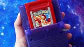 The back of the Analogue Pocket with Pokemon Red in the back