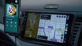 Android Car Head unit installed in a Kia Picanto 2015 showing Google Maps and Spotify.