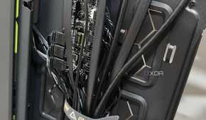 An image showing some cables that are neatly managed inside the Antec P20C.