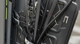 An image showing some cables that are neatly managed inside the Antec P20C.