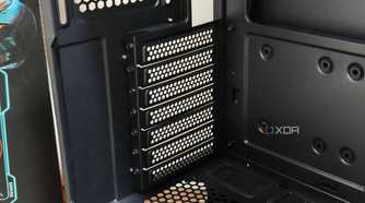 An image showing the PCIe slots that's located at the back of the Antec P20C PC case.