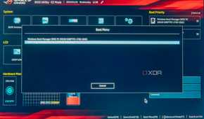 Boot menu on an Asus ROG laptop