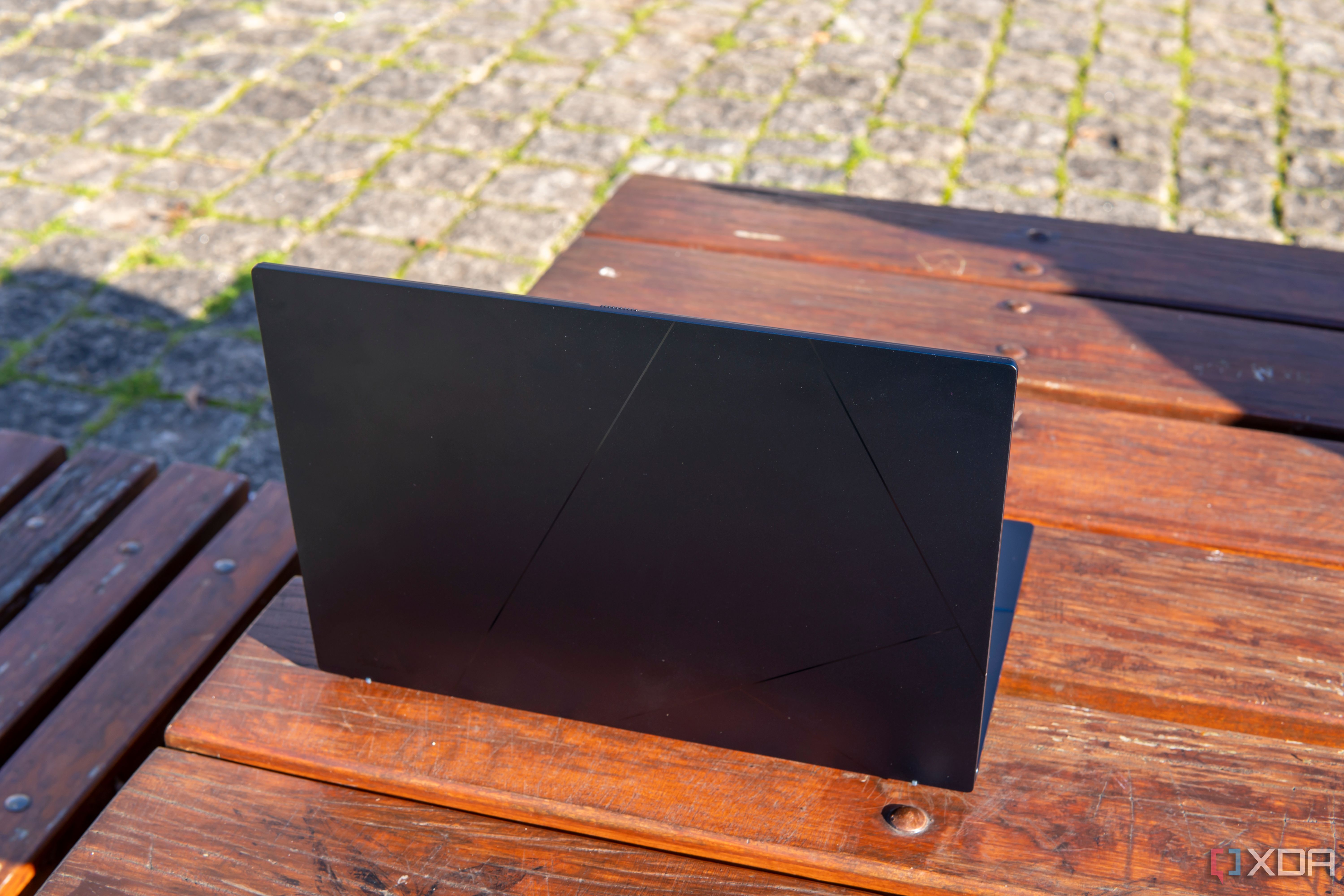 Rear angled view of the Asus Zenbook 14 OLED